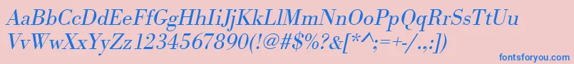UrwbodonitligOblique Font – Blue Fonts on Pink Background