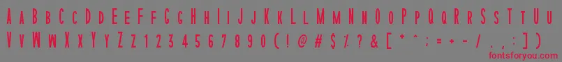 SophisticatedSlimsRegular Font – Red Fonts on Gray Background