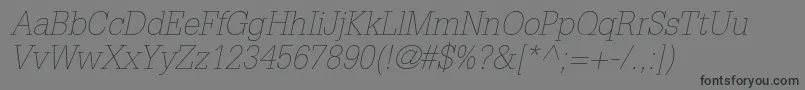 GlyphaltstdThinoblique Font – Black Fonts on Gray Background