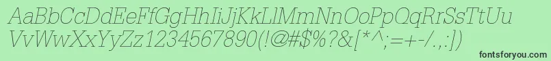 GlyphaltstdThinoblique Font – Black Fonts on Green Background