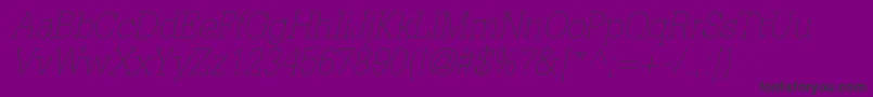 GlyphaltstdThinoblique-Schriftart – Schwarze Schriften auf violettem Hintergrund