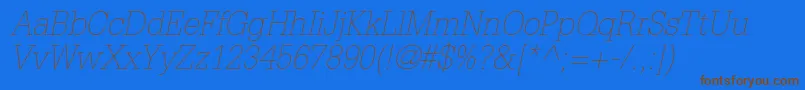 GlyphaltstdThinoblique Font – Brown Fonts on Blue Background