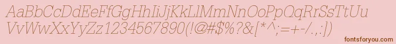 GlyphaltstdThinoblique Font – Brown Fonts on Pink Background
