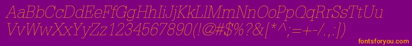GlyphaltstdThinoblique Font – Orange Fonts on Purple Background