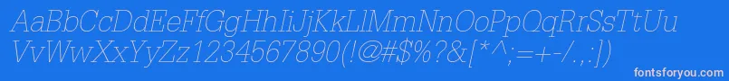 GlyphaltstdThinoblique Font – Pink Fonts on Blue Background
