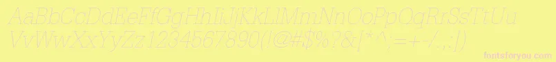 GlyphaltstdThinoblique Font – Pink Fonts on Yellow Background