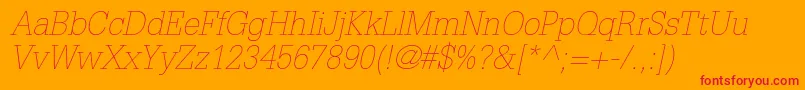 GlyphaltstdThinoblique Font – Red Fonts on Orange Background