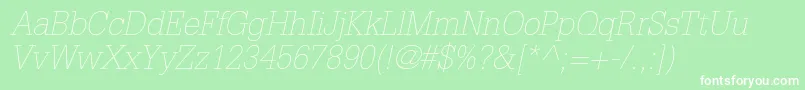 GlyphaltstdThinoblique Font – White Fonts on Green Background