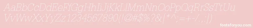 GlyphaltstdThinoblique Font – White Fonts on Pink Background