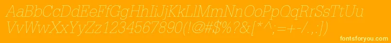 GlyphaltstdThinoblique Font – Yellow Fonts on Orange Background
