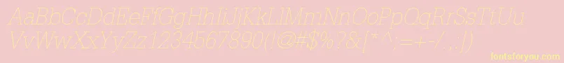 GlyphaltstdThinoblique Font – Yellow Fonts on Pink Background