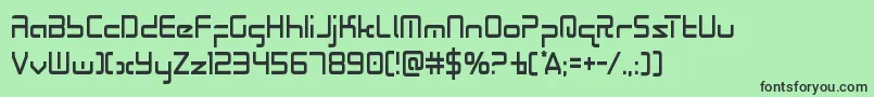 フォントRadiospacecond – 緑の背景に黒い文字