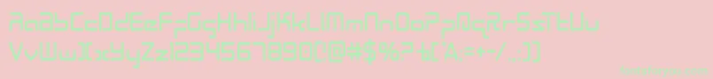 Radiospacecond Font – Green Fonts on Pink Background