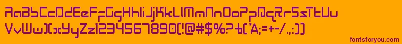 Radiospacecond Font – Purple Fonts on Orange Background