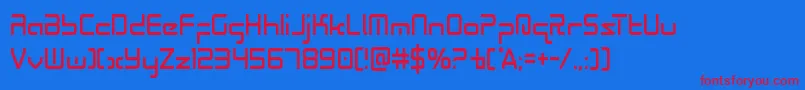 Radiospacecond Font – Red Fonts on Blue Background