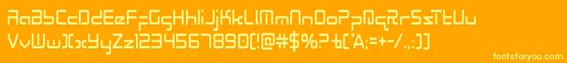 Radiospacecond Font – Yellow Fonts on Orange Background