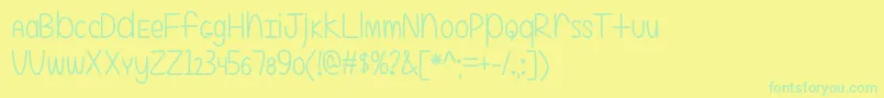 Saiba mais sobre a fonte EvenMoreMixedUp2Otf Fonte EvenMoreMixedUp2Otf – fontes verdes em um fundo amarelo