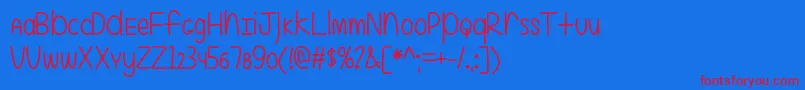 Weitere Informationen zur EvenMoreMixedUp2Otf-Schriftart EvenMoreMixedUp2Otf-Schriftart – Rote Schriften auf blauem Hintergrund