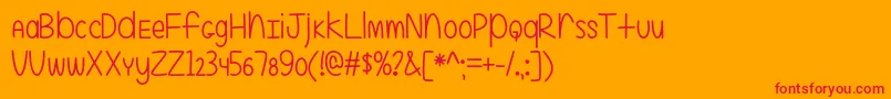 EvenMoreMixedUp2Otf-Schriftart – Rote Schriften auf orangefarbenem Hintergrund