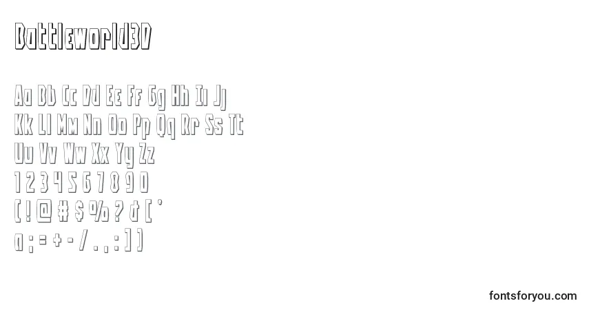 Schriftart Battleworld3D – Alphabet, Zahlen, spezielle Symbole