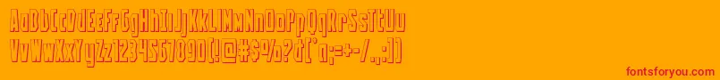 Battleworld3D-Schriftart – Rote Schriften auf orangefarbenem Hintergrund