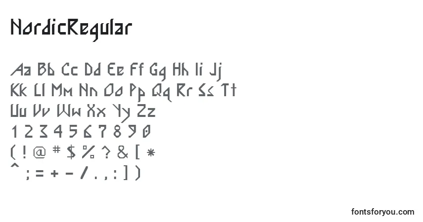 Police NordicRegular - Alphabet, Chiffres, Caractères Spéciaux