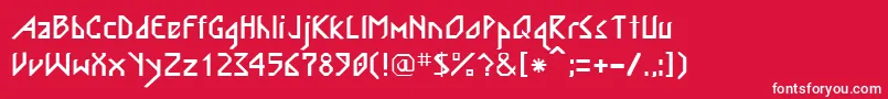 フォントNordicRegular – 赤い背景に白い文字