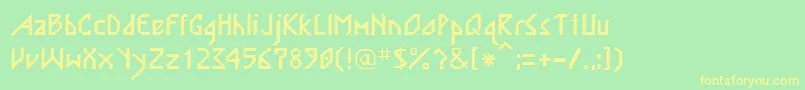 NordicRegular Font – Yellow Fonts on Green Background