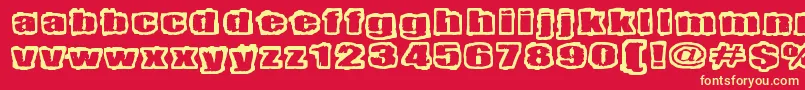 Terrieri Font – Yellow Fonts on Red Background