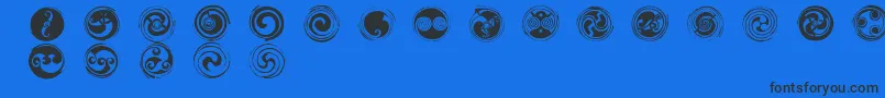 Шрифт SpiralsRegular – чёрные шрифты на синем фоне