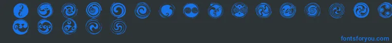 Шрифт SpiralsRegular – синие шрифты на чёрном фоне