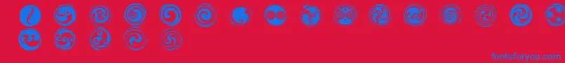 SpiralsRegular Font – Blue Fonts on Red Background