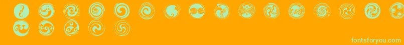 More about SpiralsRegular Font SpiralsRegular Font – Green Fonts on Orange Background
