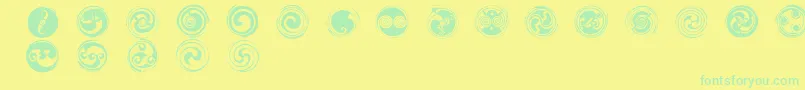Więcej informacji o czcionce SpiralsRegular Czcionka SpiralsRegular – zielone czcionki na żółtym tle