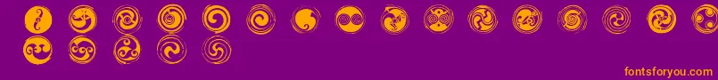 SpiralsRegular Font – Orange Fonts on Purple Background