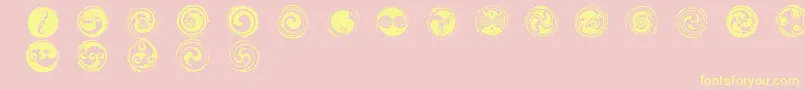 Czcionka SpiralsRegular – żółte czcionki na różowym tle
