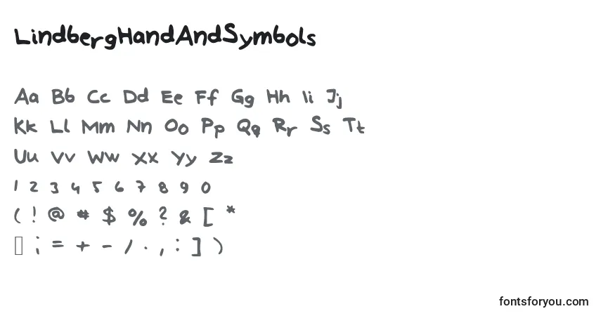 Шрифт LindbergHandAndSymbols – алфавит, цифры, специальные символы