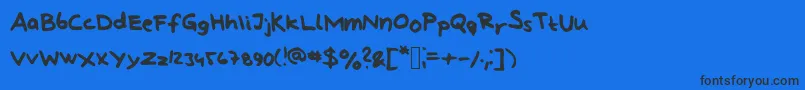 LindbergHandAndSymbols Font – Black Fonts on Blue Background