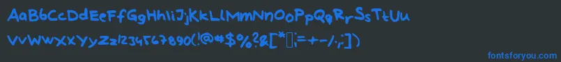 LindbergHandAndSymbols Font – Blue Fonts on Black Background