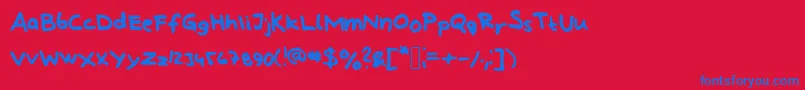 LindbergHandAndSymbols Font – Blue Fonts on Red Background