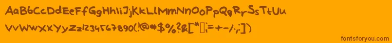 Fonte LindbergHandAndSymbols – fontes marrons em um fundo laranja