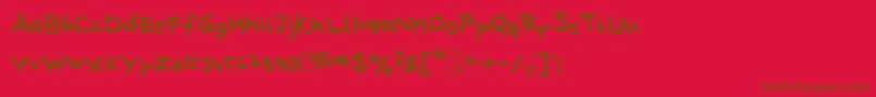 LindbergHandAndSymbols Font – Brown Fonts on Red Background