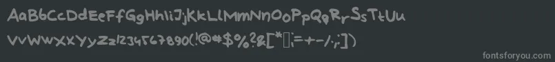 フォントLindbergHandAndSymbols – 黒い背景に灰色の文字