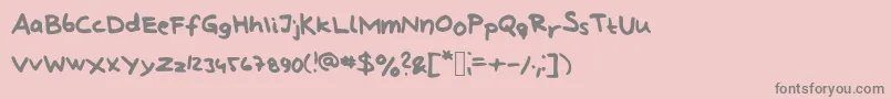 フォントLindbergHandAndSymbols – ピンクの背景に灰色の文字