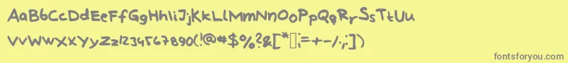 LindbergHandAndSymbols Font – Gray Fonts on Yellow Background