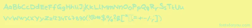LindbergHandAndSymbols Font – Green Fonts on Yellow Background
