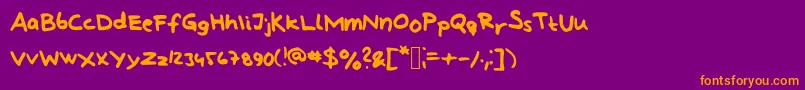 Weitere Informationen zur LindbergHandAndSymbols-Schriftart LindbergHandAndSymbols-Schriftart – Orangefarbene Schriften auf violettem Hintergrund