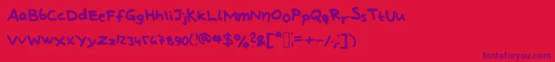 LindbergHandAndSymbols Font – Purple Fonts on Red Background