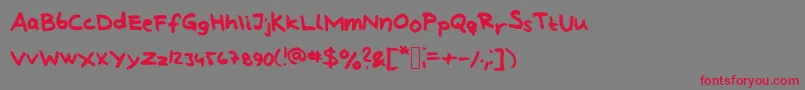 LindbergHandAndSymbols Font – Red Fonts on Gray Background