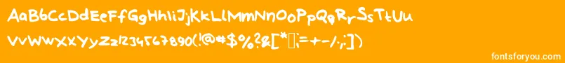 Fonte LindbergHandAndSymbols – fontes brancas em um fundo laranja